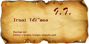 Irsai Tímea névjegykártya