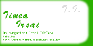 timea irsai business card